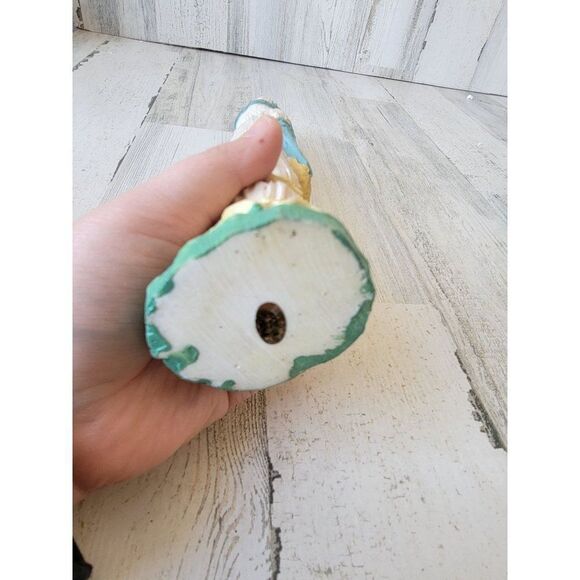 Ceramic tall Easter rabbit egg floral spring figure decor - Picture 6 of 6